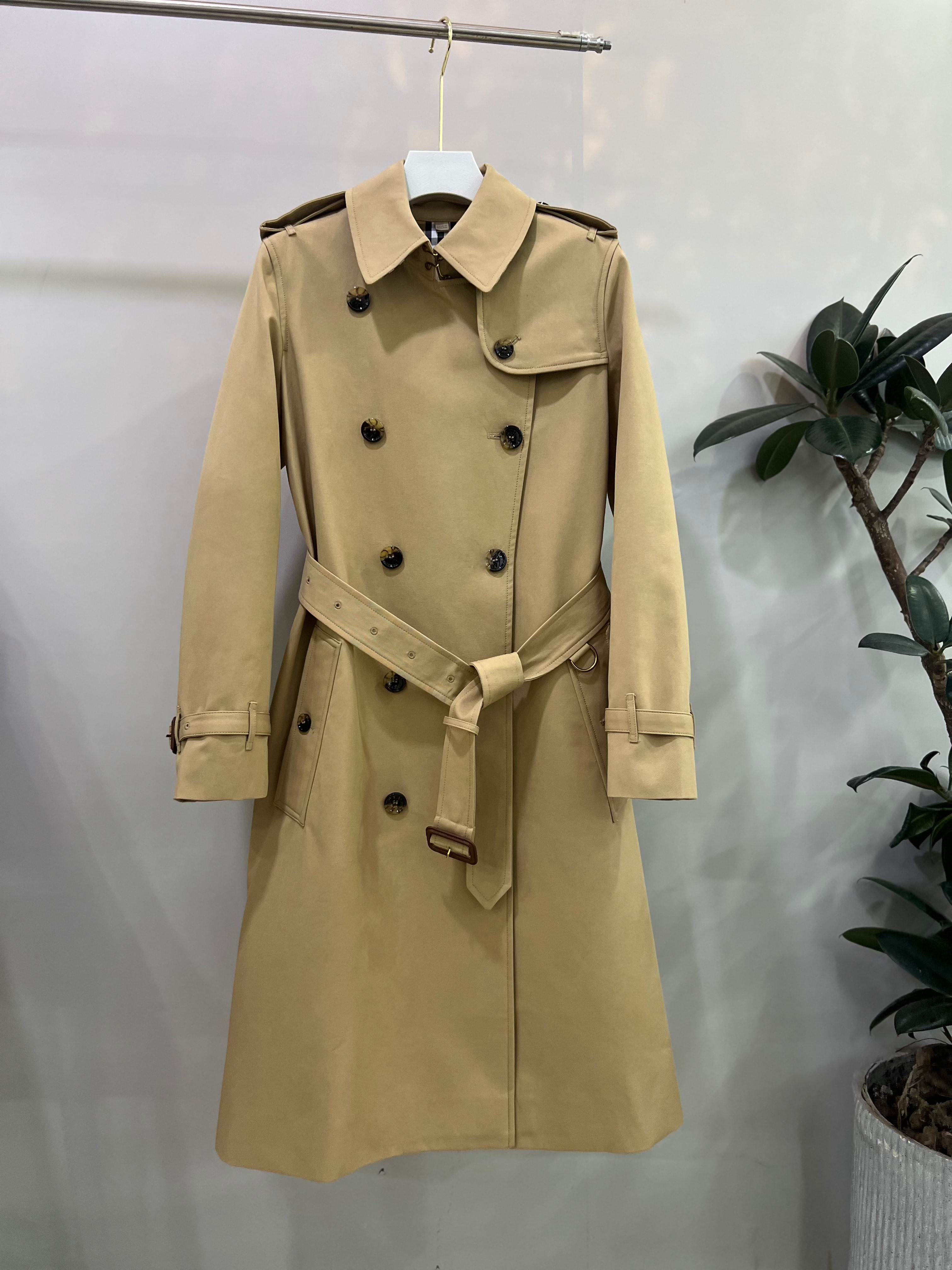 2025早秋深圳南油爆款长款风衣SMLXLXXL法式防水垂感收腰风衣外套