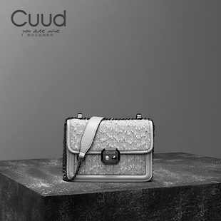小包白色链条包女斜挎真皮小香风 时尚 Cuud单肩包2026新款 百搭夏季