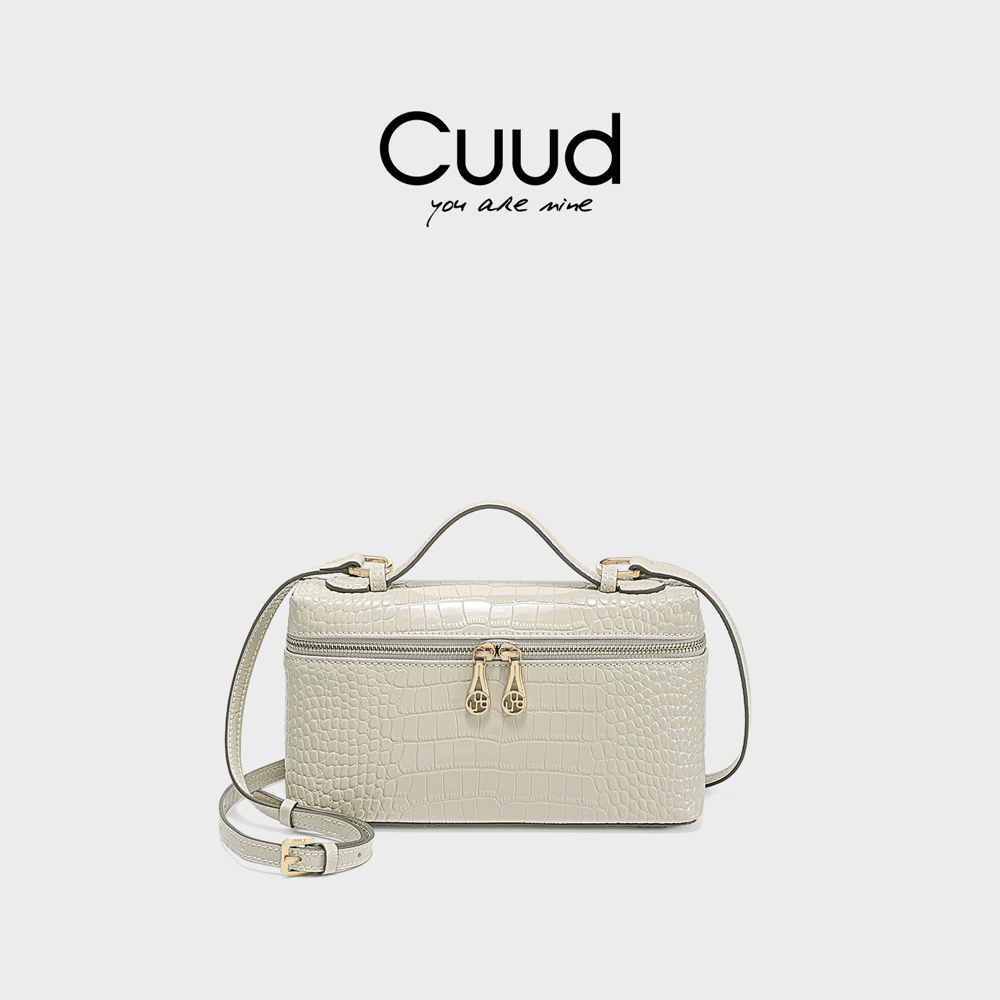 情人节礼物设计感鳄鱼纹真皮饭盒包专柜小众设计单肩斜挎包