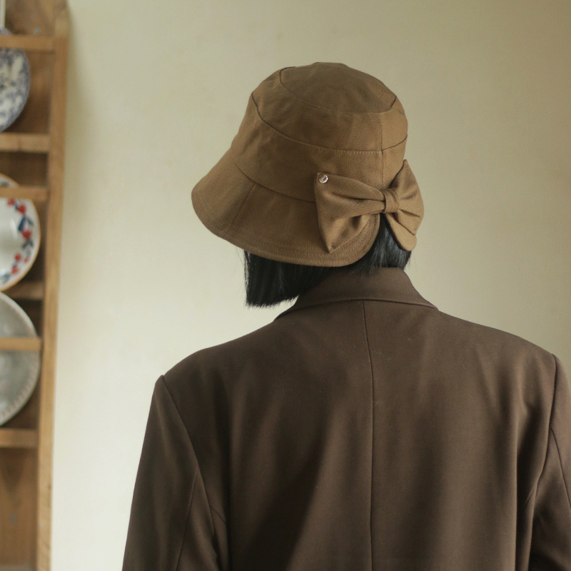 百搭蝴蝶结渔夫帽秋季新款