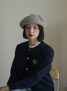 最大62CM大头围贝雷帽宽松显脸小澳洲纯羊毛画家帽秋冬英伦蓓蕾帽