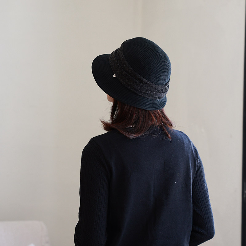 复古羊毛呢盆帽毛毡帽女秋冬保暖优雅拼接小礼帽宽檐渔夫帽子女