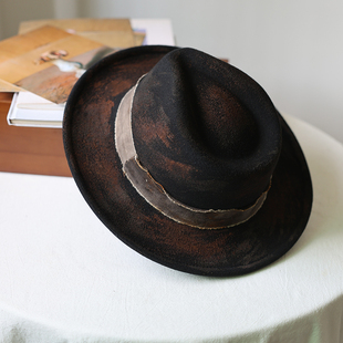 斑驳」川西西藏旅游羊毛呢毡帽秋冬男女休闲帅气中性礼帽爵士帽子