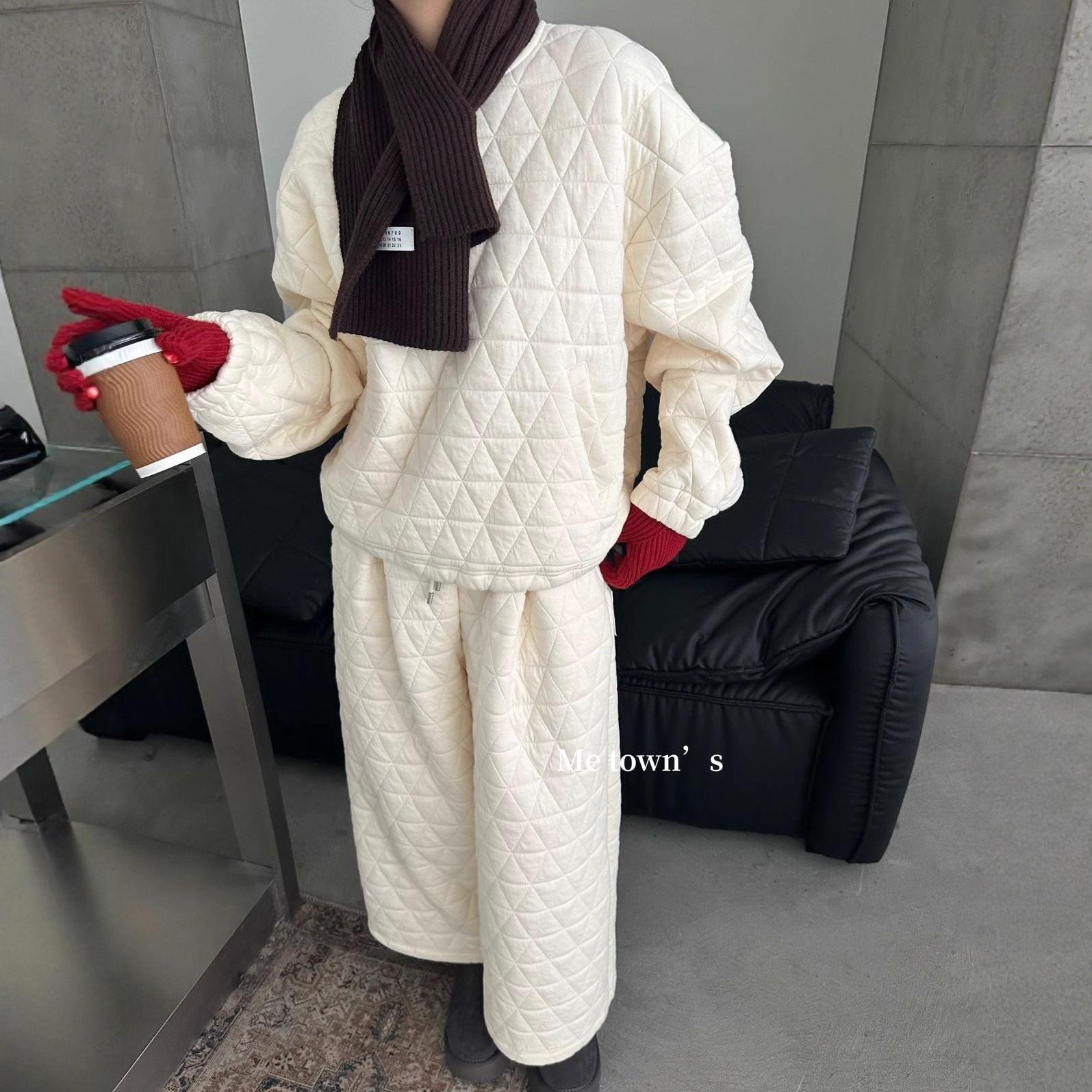 三件套棉衣八分裤加厚韩版小众