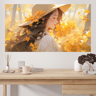 心灵治愈墙贴画壁画自粘减负减压墙壁贴画美化装 饰卧室床头客厅