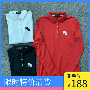 golf球服收腰显瘦运动 秋季 新款 PG韩国高端高尔夫女t恤长袖 polo衫