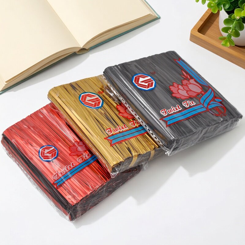 金银色扎线软扎丝铁芯扎线带糖果食品蔬菜面包袋封口扎丝1000条包