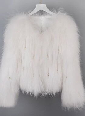 高端貉子毛真毛皮草短款女修身时尚名媛加密双面编织外套年轻款冬