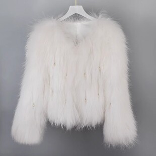 高端貉子毛真毛皮草短款 时尚 名媛加密双面编织外套年轻款 冬 女修身