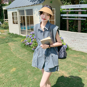 新款 现货 夏季抽绳水洗牛仔套2C110-H1157-P135-K198图片