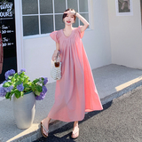 法式温柔风粉色飞飞袖甜美连衣裙女夏季2025新款宽松显瘦初恋裙，女装连衣裙，2C110