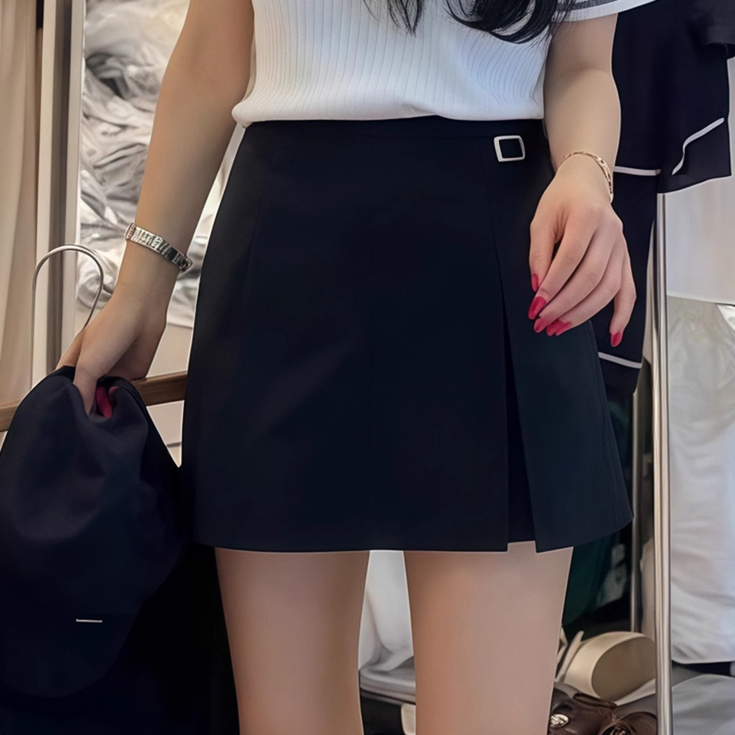 不规则裙裤女高腰开叉短裙半身裙春秋2025新款宽松显瘦韩版短裤裙