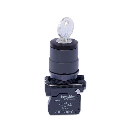 正品施耐德按钮开关塑料钥匙按钮XB5AG61C两档自复位单抽ZBEE101C