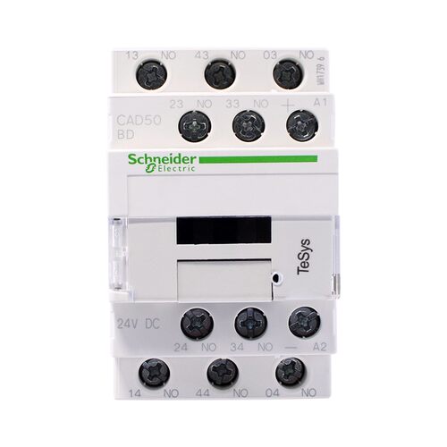 原装正品施耐德直流接触器CAD50BDC 5NO 5常开DC24V控制继电器