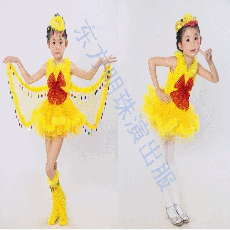 儿童动物小鸭表演服装幼儿园