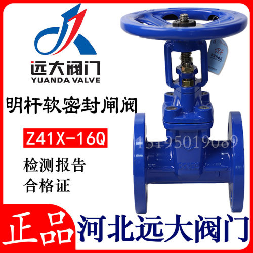 河北远大阀门Z41X-16Q 明杆软密封闸阀 弹性阀座封闸阀法兰 DN100