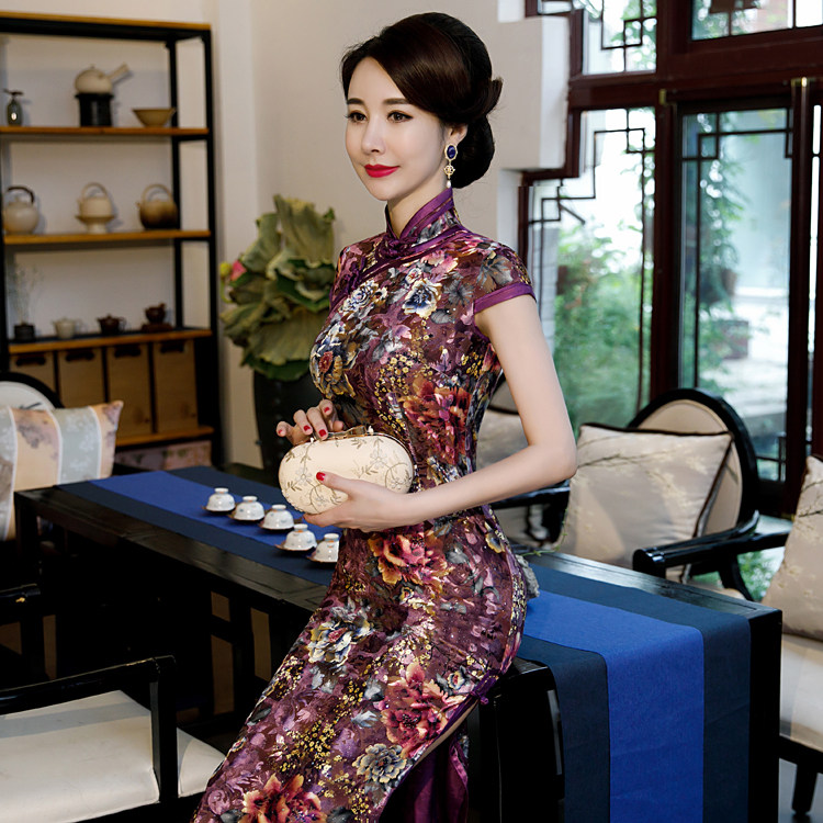 比肩夏秋季婚庆丝绒优雅风妈妈装