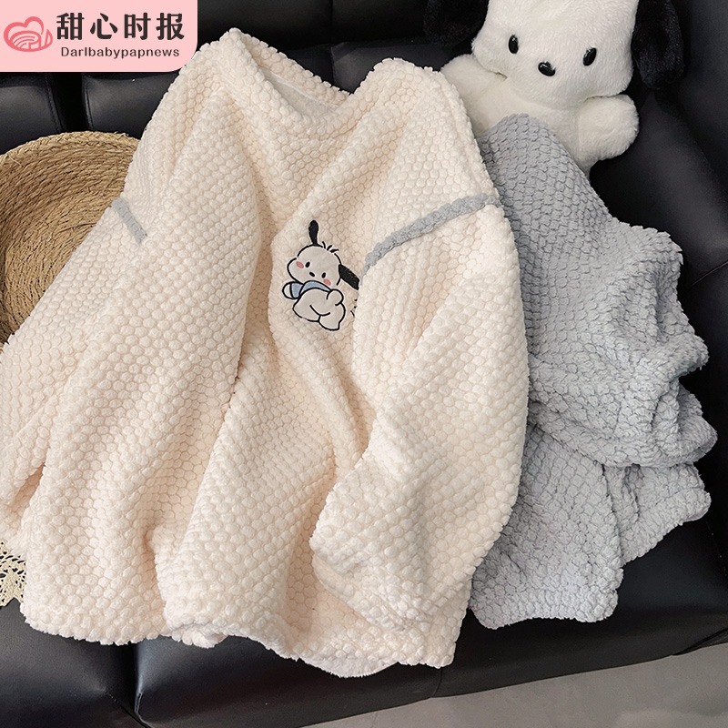 甜心时报女冬季玫瑰绒家居服套装