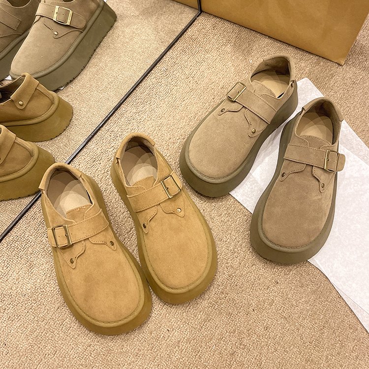 百搭勃肯鞋女2025新款春秋女鞋厚底学生增高单鞋百搭鞋子全包