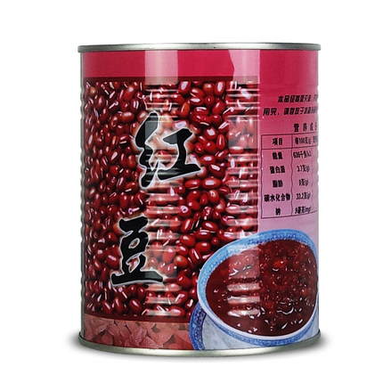 名忠红豆糖水罐头奶茶甜品烘焙糖纳豆熟红豆罐头即食免煮即食蜜豆