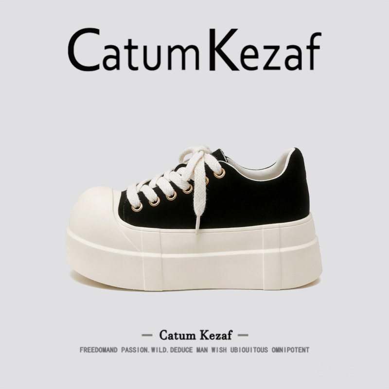 [甜酷街头]美国CatumKezaf大头板鞋女款秋季小个子增高厚底休闲鞋