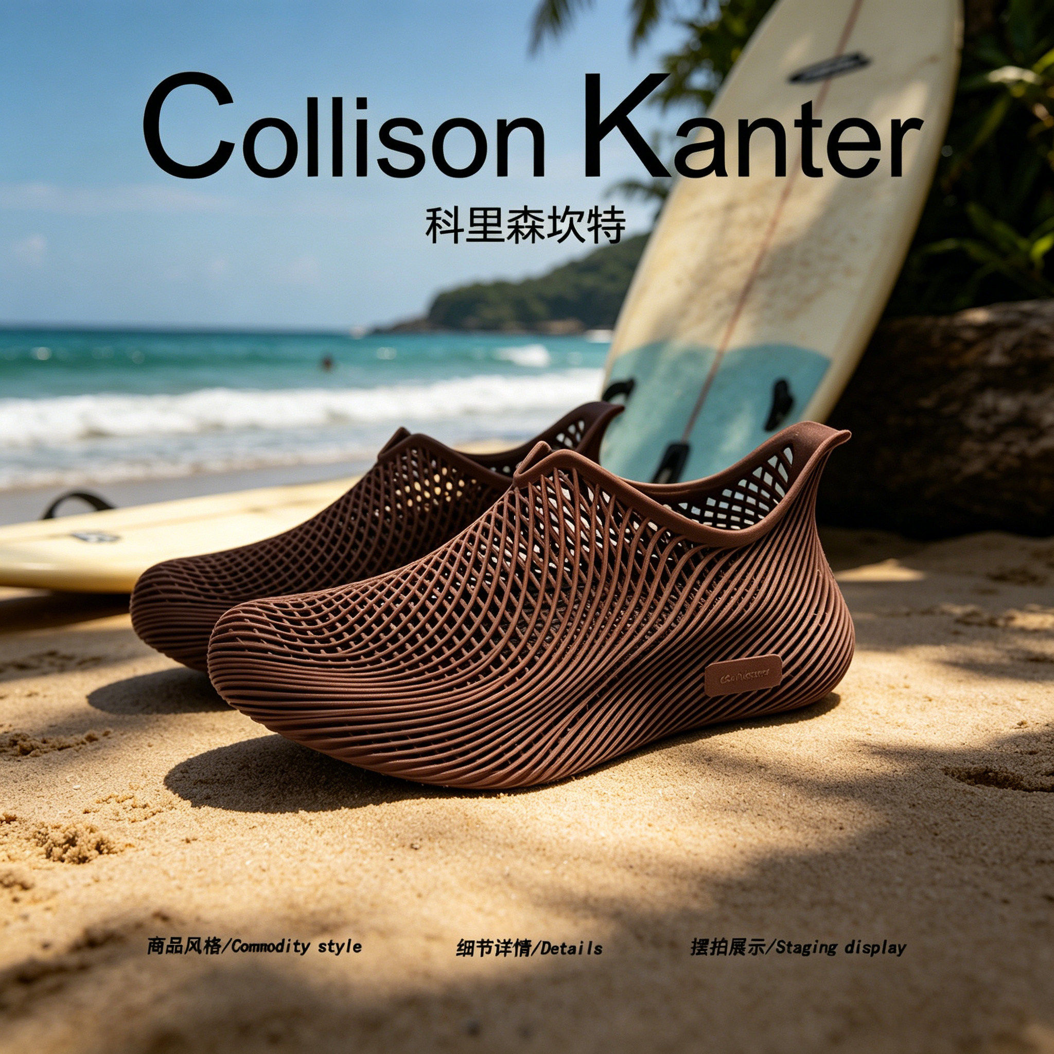 【户外轻履】CollisonKanter2026夏季3D打印洞洞鞋男沙滩溯溪凉鞋