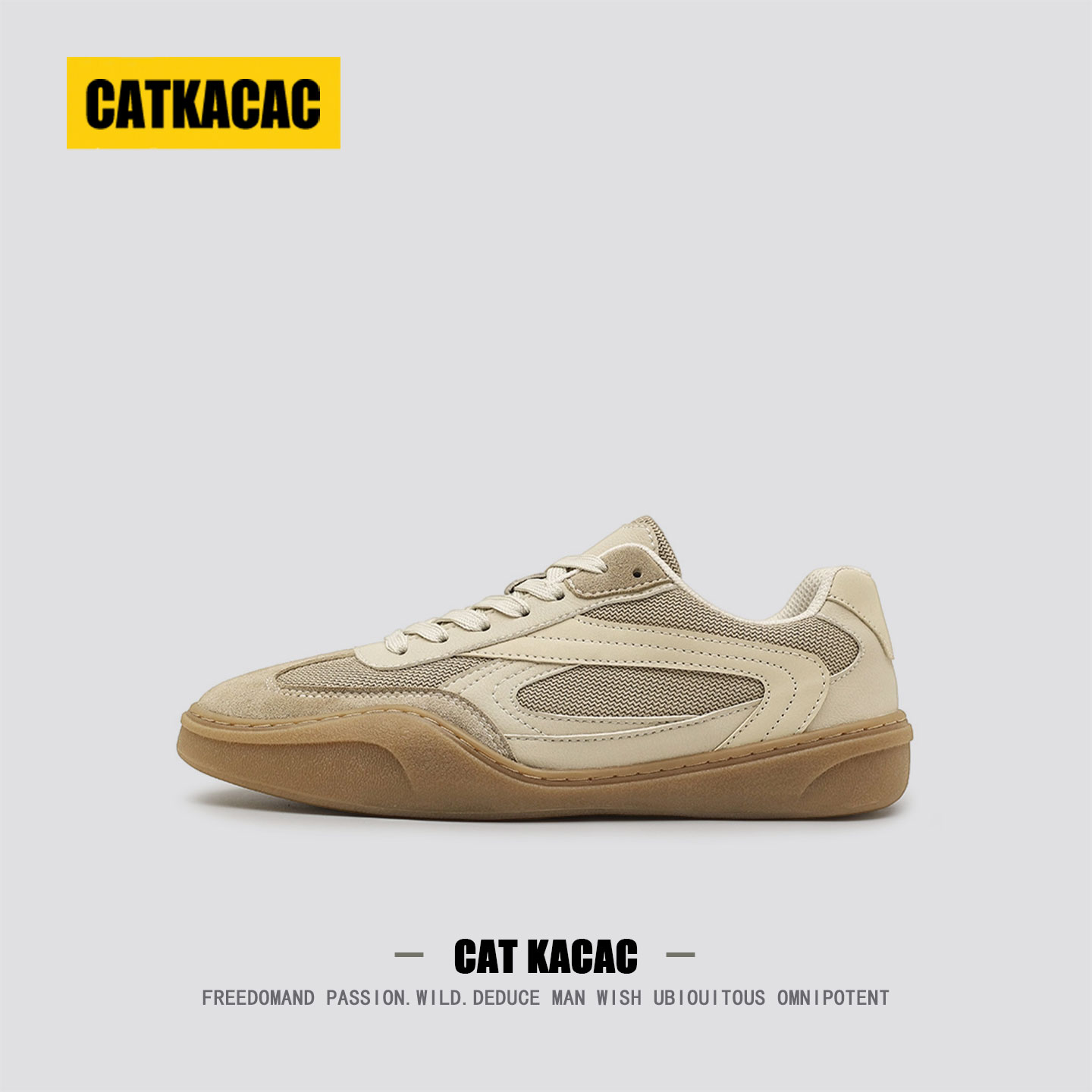 美国CATKACAC男鞋秋季2025新款潮流德训鞋子男款增高男士休闲板鞋