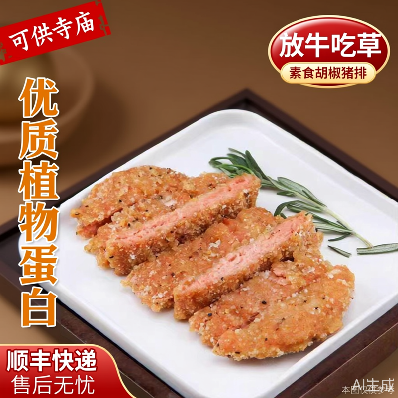 放牛吃草素食黑椒猪排纯素胡椒排素猪扒净素斋扒佛家仿荤素肉顺丰