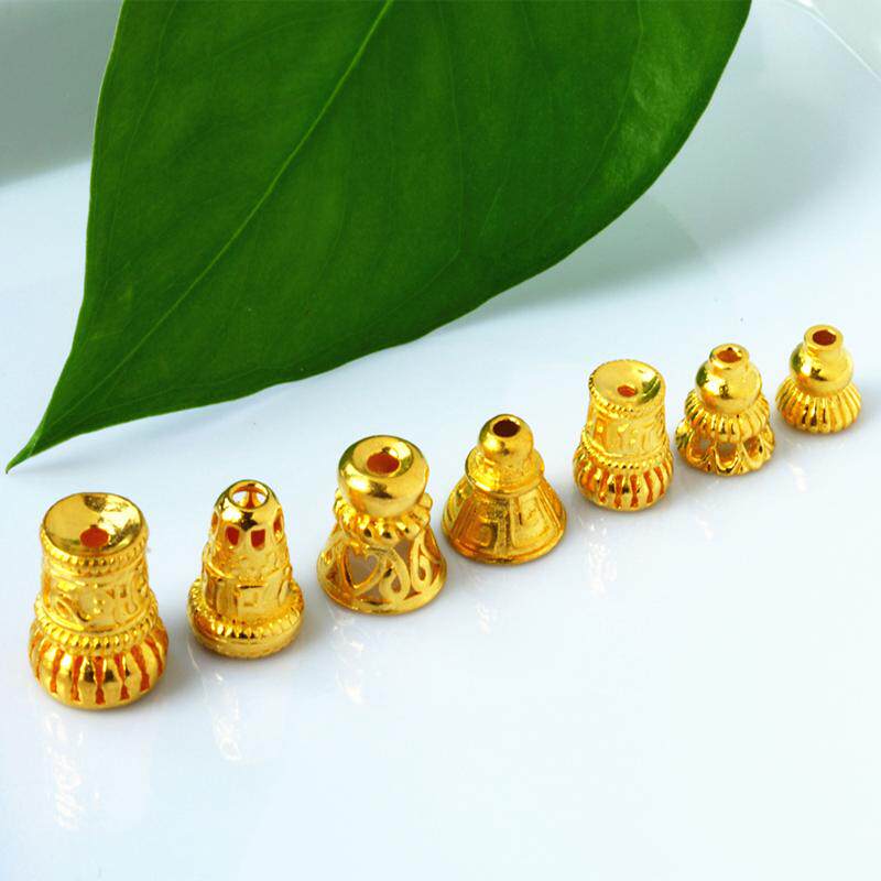 999足金佛塔24K纯黄金佛头嘴手工古法铸造实心佛珠配件(不含三通)