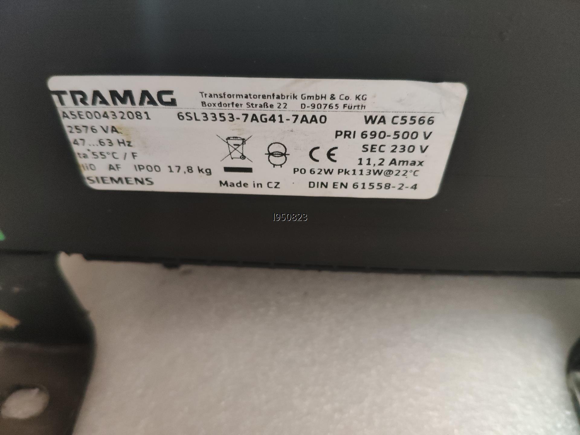 工程剩余现货德国原装Tramag A5E00432081变压【询价】
