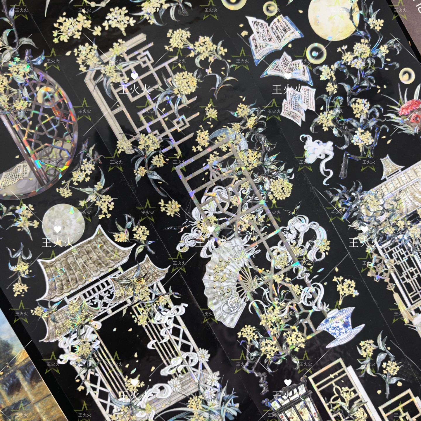 Likey文创 桂香靡靡 古风桂花屏风咕卡流麻手帐pet胶带分装现货,文具电教/文化用品/商务用品,和纸胶带,淘宝优惠券,粉丝福利购,淘宝优惠卷