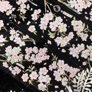 Palette手帐 樱花 粉色樱花滴胶流麻吧唧手帐pet贝壳光胶带分装