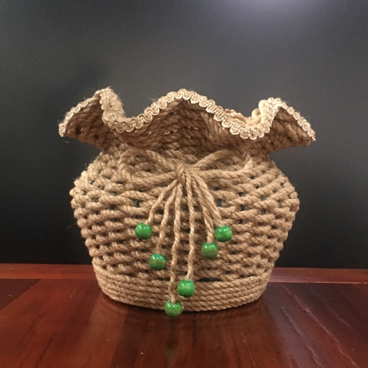 手工花瓶摆件干花花器麻绳编织成品家居装饰花篮休闲民族风篮子