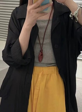 韩国ins博主同款小众向日葵欧尼plow同款简约安可拉红水滴项链