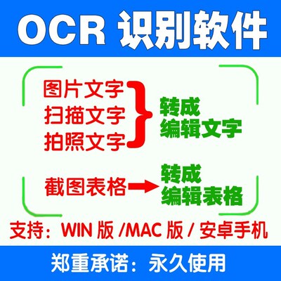OCR文字识别软件扫描拍照文件表格图片转文字使用编辑工具