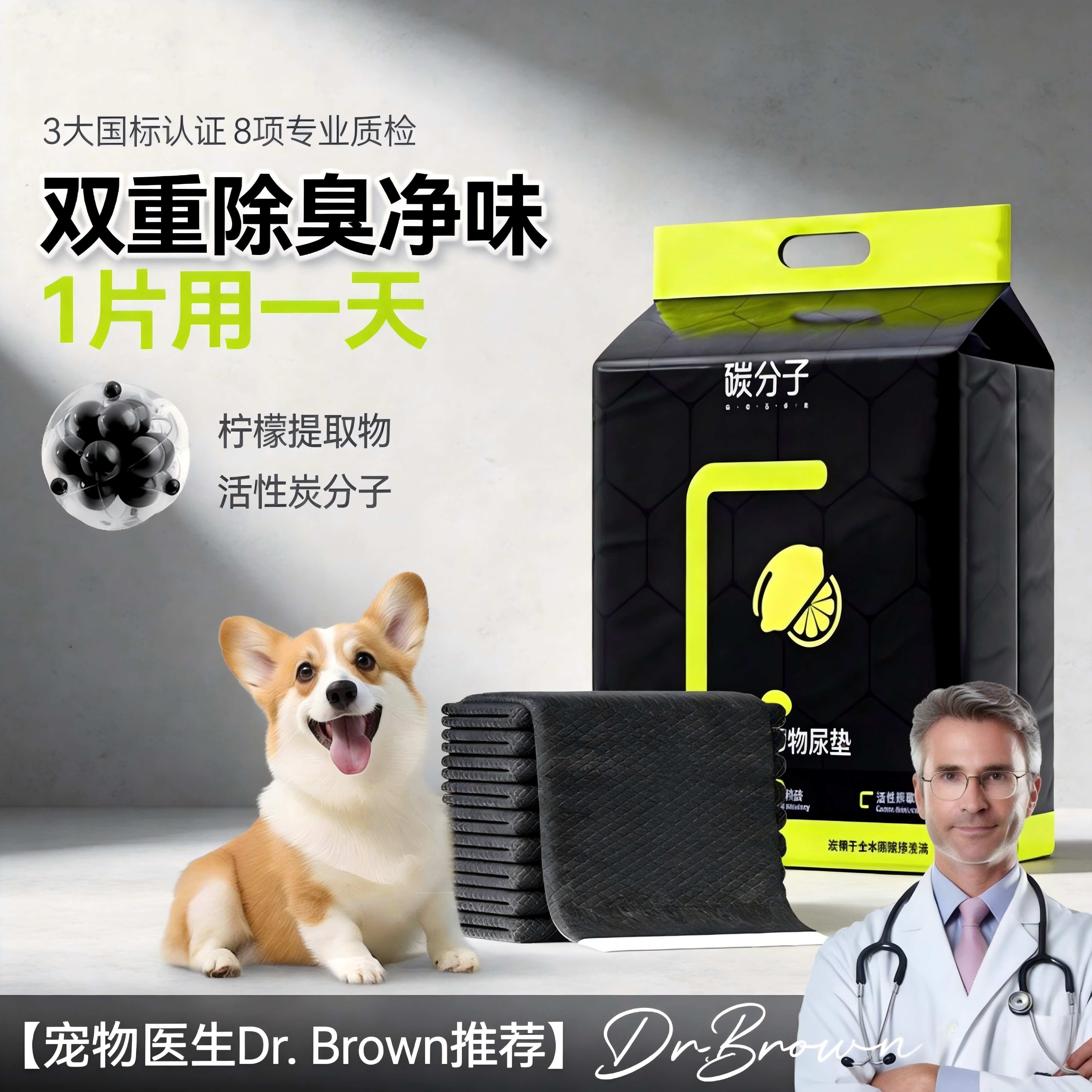 碳分子宠物尿垫加厚除臭清香