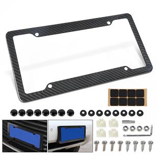 装饰新交规美式框牌照碳汽车框改装干托跨境碳纤维架牌照欧美车牌