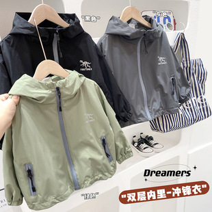 日本JGYPDM 2026新款儿童外套冲锋衣中大童春季上衣宝宝秋装夹克