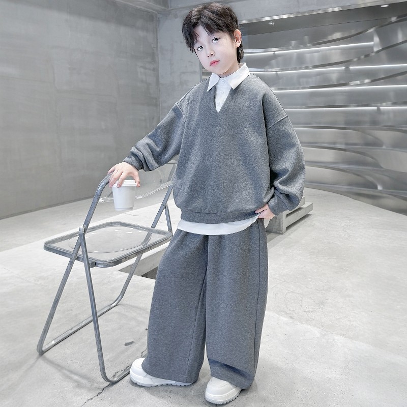 日本JGYP2026新款男童春秋假两件卫衣套装休闲运动加厚大童两件套