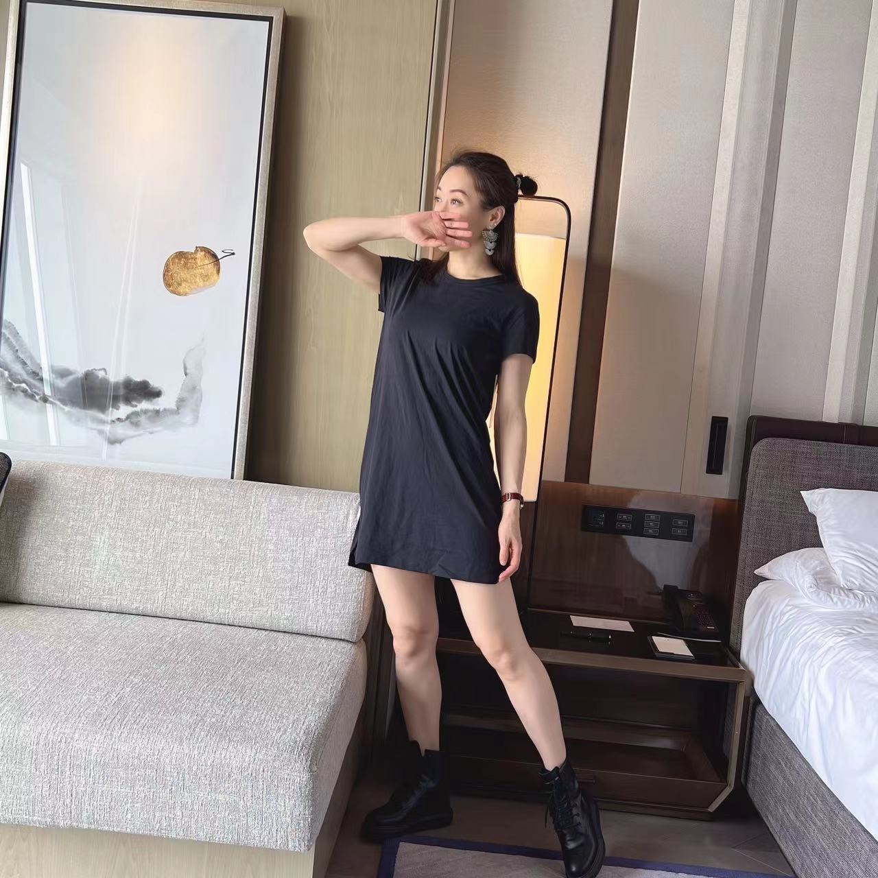 美背连衣裙lululemon短袖