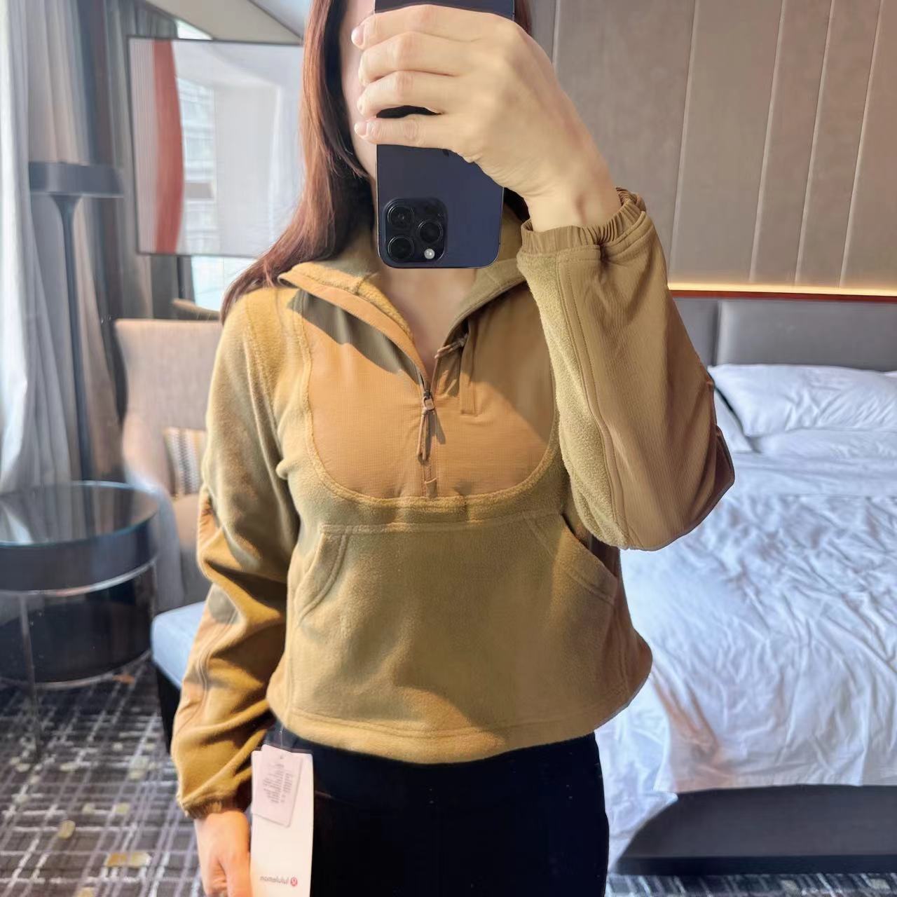 lululemon fleece+ripstop 女士徒步拉绒半拉链套头衫