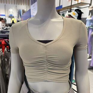lululemon ruched-front 女士运动前侧褶饰V领短袖T恤