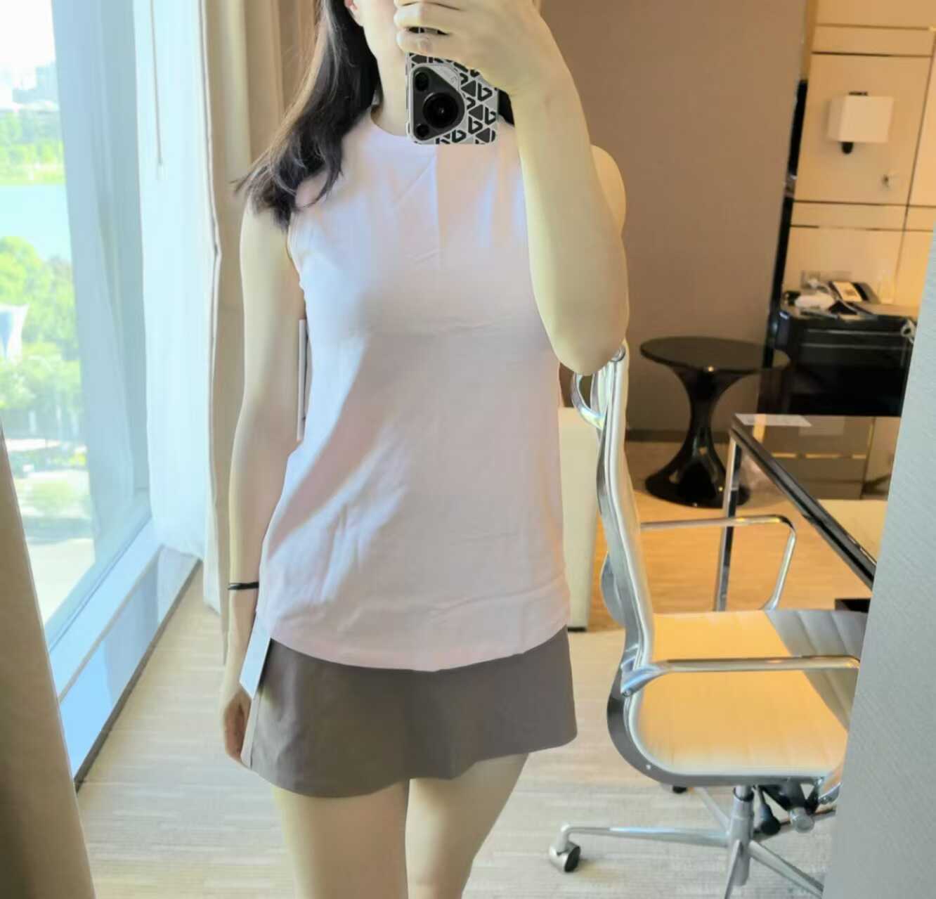 无袖瑜伽混纺宽松跑步上衣