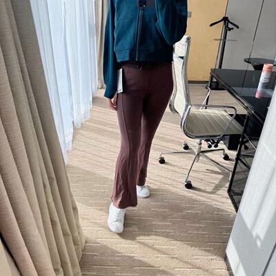 百搭高腰夏季诗韩斯旗松紧长裤子