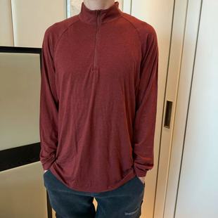 运动羊毛混纺半拉链打底衫 lululemon 男士 blend wool