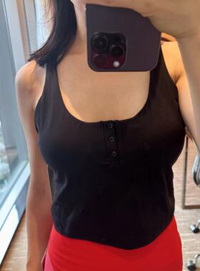 lululemon align ribbed henley tank 亨利背心 含胸垫