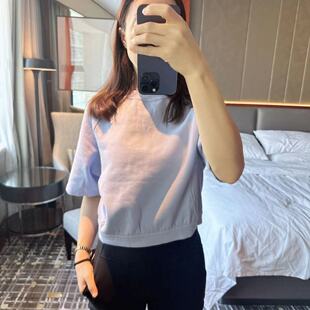 lululemon cotton-blend fleece cropped pullover 棉混纺短袖