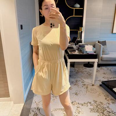 lululemon短袖连体裤美背