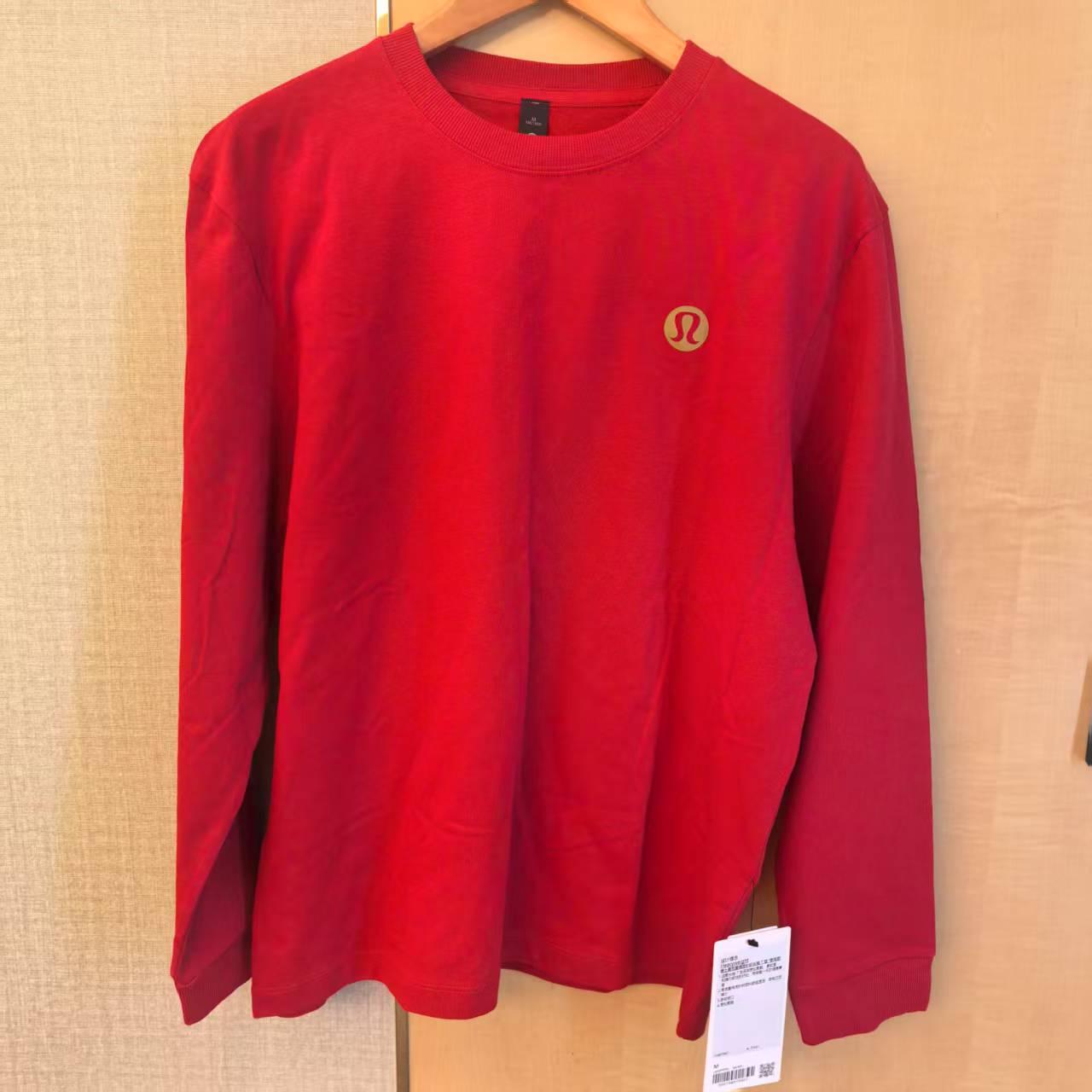 lululemon heavyweight 男士高克重棉质针织长袖T恤*新年款