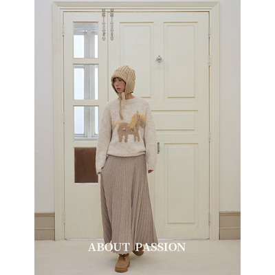 About Passion · 法式复古百褶针织半身裙